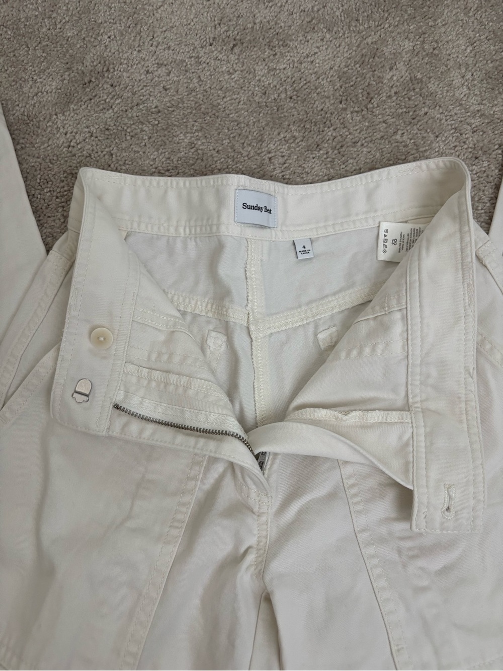 Sunday Best Cream straight leg pants
